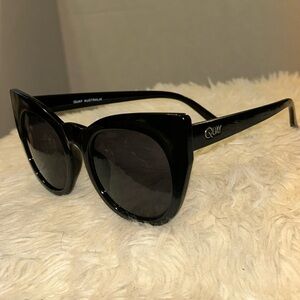 QUAY Australia Cha Cha Black Cat-Eye Sunglasses